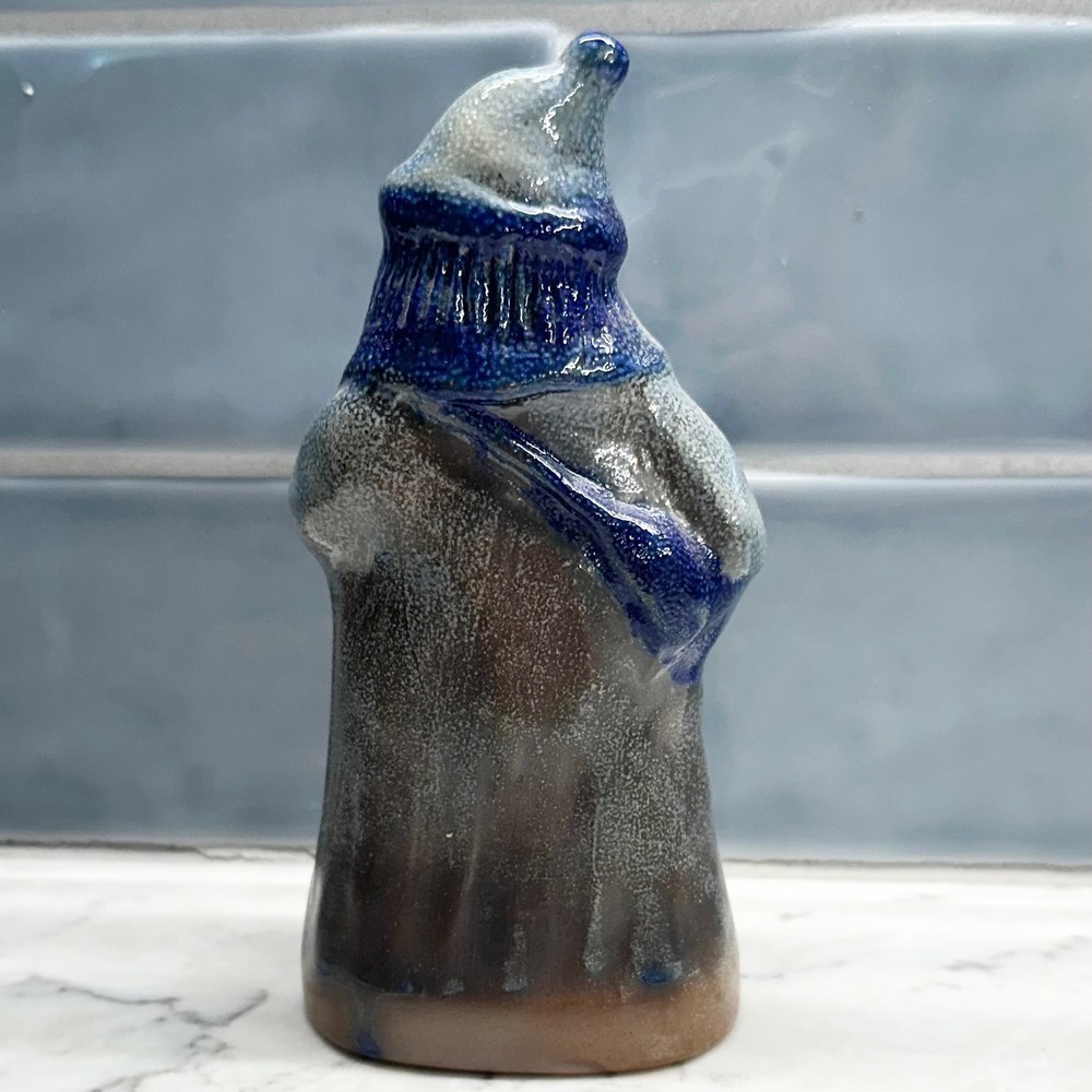 Vintage 1996 Beaumont Brothers Pottery Belsnickle Salt Glaze Santa Figurine 6" - Picture 2 of 7